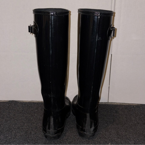 Hunter Women's Glossy Black Tall Rain Boots - Picture 4 of 5